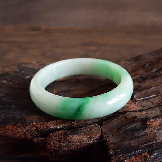 【天然正品】A货翡翠天然正桩细腻糯种飘辣阳绿54.5号翡翠手镯 101225NJS16 商品图6