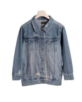 女款立体logo牛仔外套la009