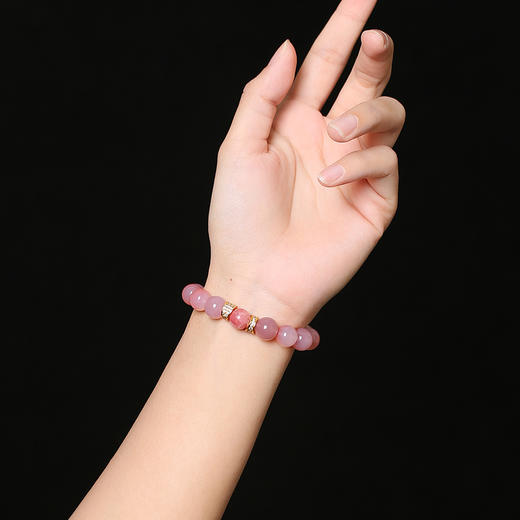 灵机麦玲玲「桃花朵朵」红纹石手链粉水晶玛瑙新款 商品图2