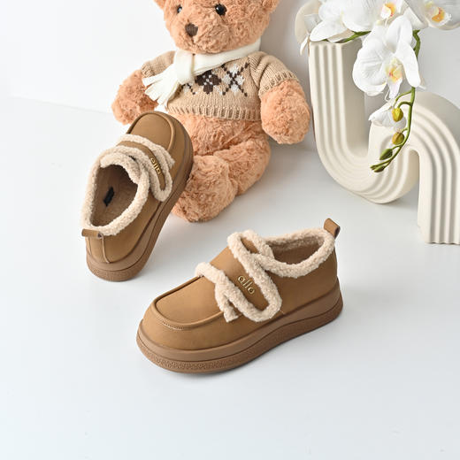 经典鲨2025年冬季专柜新品加绒加厚平底魔术贴雪地靴棉鞋女KW323-558061 商品图1