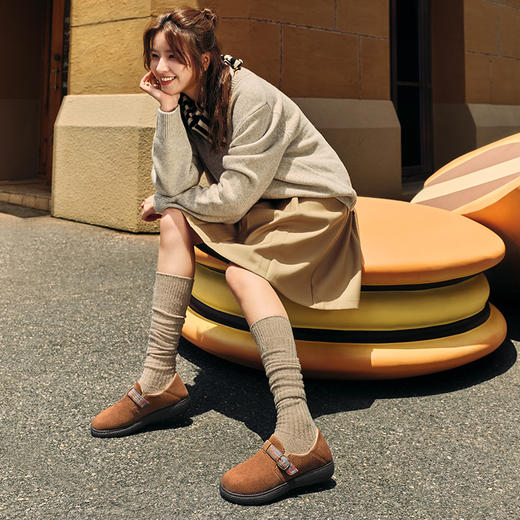 Pansy女鞋一脚蹬勃肯鞋加绒保暖超轻舒适两穿毛毛鞋【HZ】 商品图3