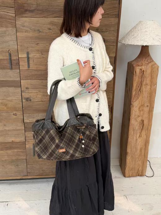 nothe Case布然/NC253109/「挪威苔原」复古格纹拼接单肩包 商品图1