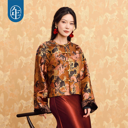 徐悲鸿联名年衣童装加绒唐装汉服冬季款儿童中式大展鸿图中式外套 商品图6