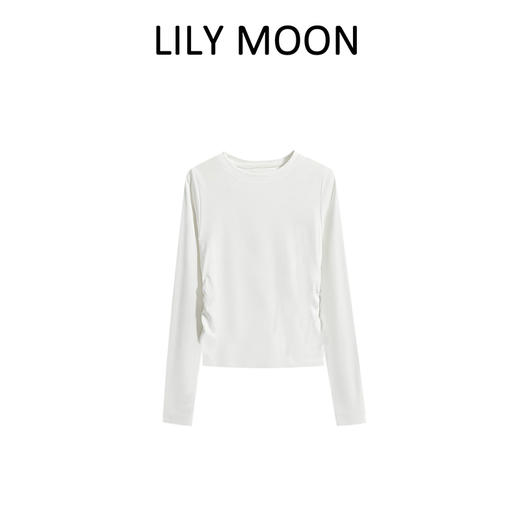 LILY MOON天丝羊毛设计感圆领长袖面膜T恤 商品图1