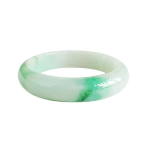 【天然正品】A货翡翠天然正桩细腻糯种飘辣阳绿54.5号翡翠手镯 101225NJS16 商品图0