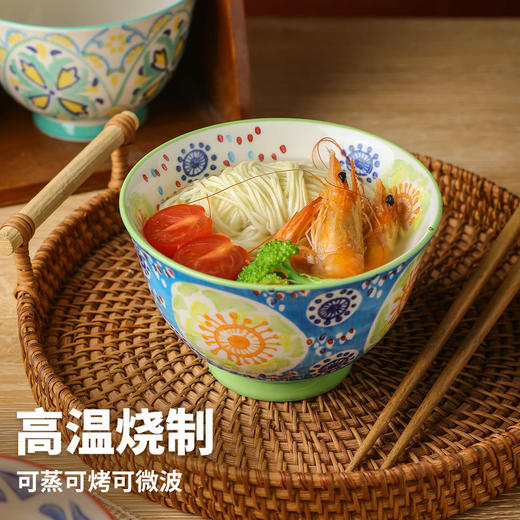 繁花釉下手绘高脚饭碗套装 商品图4