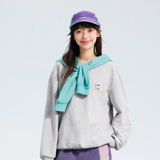 笛莎Deesha青少年女童卫衣2026春季女童圆领魔术贴章仔卫衣 商品图1