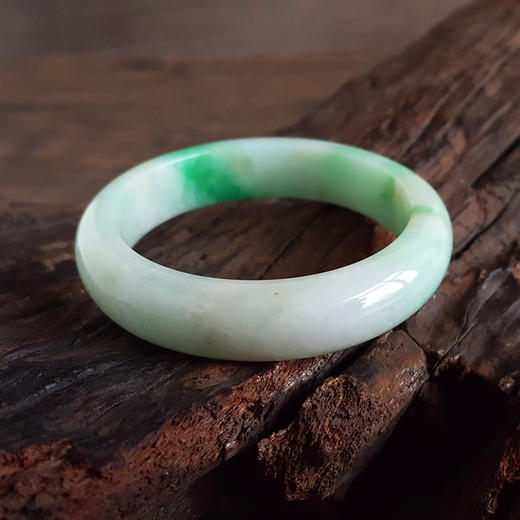 【天然正品】A货翡翠天然正桩细腻糯种飘辣阳绿54.5号翡翠手镯 101225NJS16 商品图5