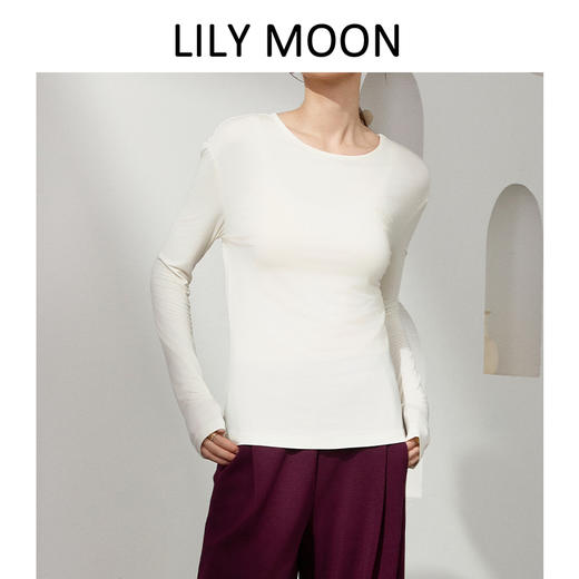 LILY MOON马油三角贴设计感打底衫 商品图9