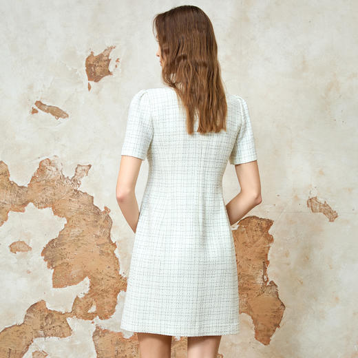 EITIE爱特爱气质小香风撞色显瘦优雅通勤连衣裙2025春季新款8107804 商品图4