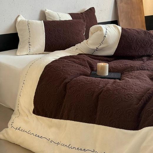 法式轻奢保暖加厚全消光牛奶绒四件套320g仿羊绒秋冬玫瑰被套床品 商品图0