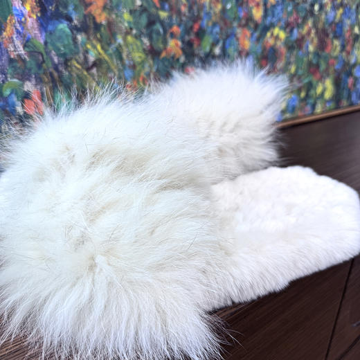 （皮草福利）火桐hooton 白雪精灵獭兔狐狸毛编织围脖 商品图2