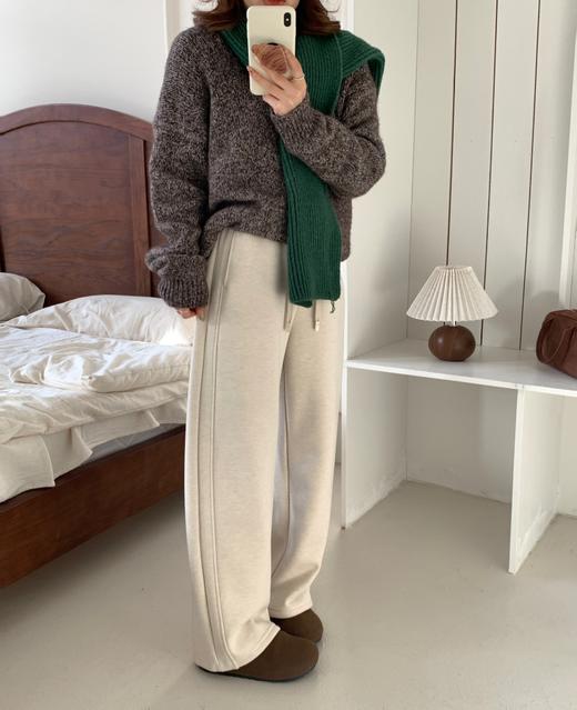 【多妈团购  暖绒羊毛裤卫裤2567】行走的小暖炉~窄版的羊毛香蕉裤版型，蓬松柔软，羊毛纤维细腻亲肤，天然透气不扎人，久穿不易起球-连横 商品图5