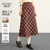 【12/17新品】熙世界圣诞红格纹毛呢半身裙女2025秋冬新款休闲高腰显瘦a字长裙 商品缩略图0
