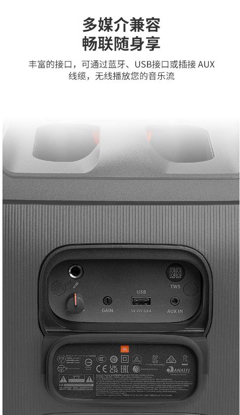 JBL Partybox Encore 音乐战将欢唱版 户外便携音箱无线蓝牙音响带麦克风 商品图8