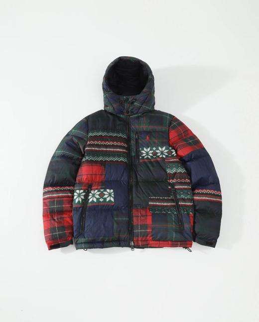 D121813新款圣诞拼色连帽可拆卸羽绒服外套男女同款 商品图1