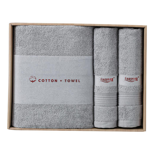 faunen芳恩 FN-MJ2000-3【雅致】浴巾+面巾组合装  星灰 商品图0