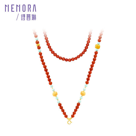 【新品首发】万能链 琳琅雅玉系列18k金南红万能链 新中式搭配万能链吊坠女士礼物MEMORA诗普琳MN001701 商品图7