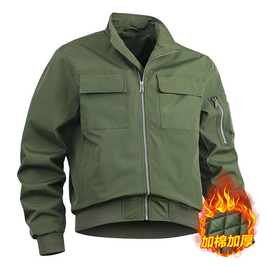秋冬季户外休闲外套男士多口袋日常休闲加棉加厚飞行员夹克衫 商品图1