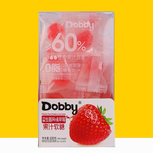 哆比dobby 牛奶草莓果汁软糖110g 商品图1