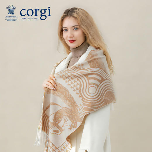 英国CORGI 2026马年限定羊绒围巾 经典流苏款 保暖百搭披肩 商品图1
