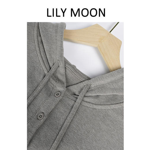LILY MOON稀土蚕丝羊毛连帽长袖打底衫 商品图4