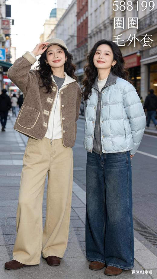 福利款  588199冬圈圈毛PU里，厚棉服，均码一个号，宽松版型，120斤以内均可穿着 商品图11