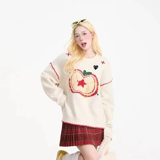 D121825童趣感基础圆领设计套头针织毛衣女 商品图6