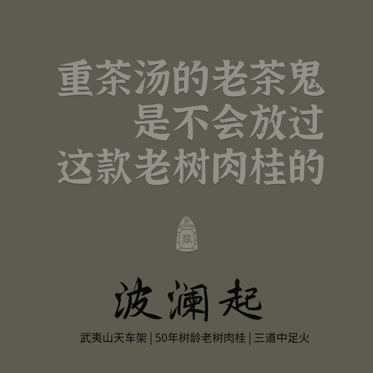 【波澜起】老树肉桂50年树龄武夷正岩中足火炭焙 藏茶密室[督造]