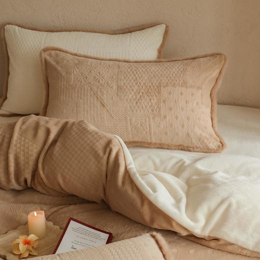 秋冬简约230g雕花绒牛奶绒加厚保暖四件套复古千鸟格被套床单床品 商品图2