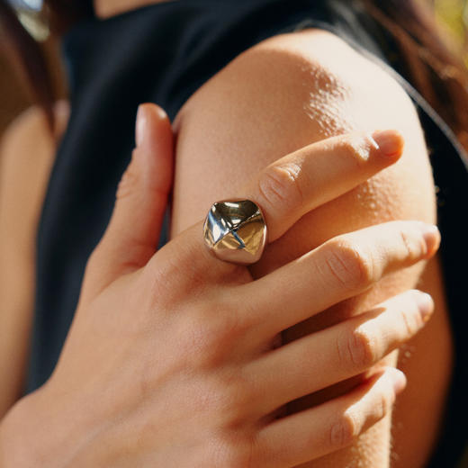 【新品上新】Mordern Art 现代艺术时期 | 菱镜金/银色戒指 商品图3