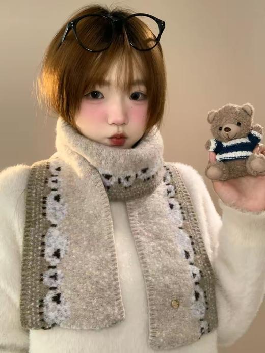 <曾小咸推荐> 韩版ins绵羊提花围巾 日常价89/件  商品图7