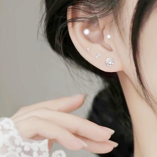 简约精致时尚气质耳环S925耳环(5MM)纪念日百货门店同款163800678 商品图3