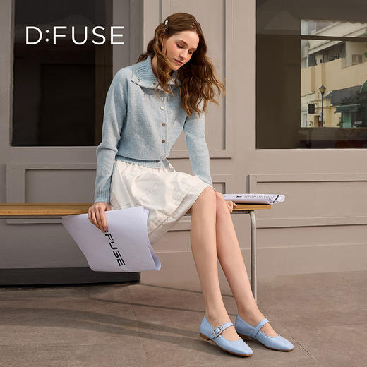 Dfuse迪芙斯2026春季新款多巴胺色彩方头舒适软底玛丽珍单鞋DFE1111111 商品图5