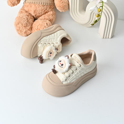 经典鲨2025冬季专柜新款玩偶挂件加绒厚底舒适面包鞋棉鞋女KW194-558151 商品图3