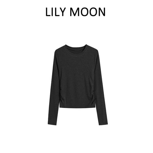 LILY MOON天丝羊毛设计感圆领长袖面膜T恤 商品图0
