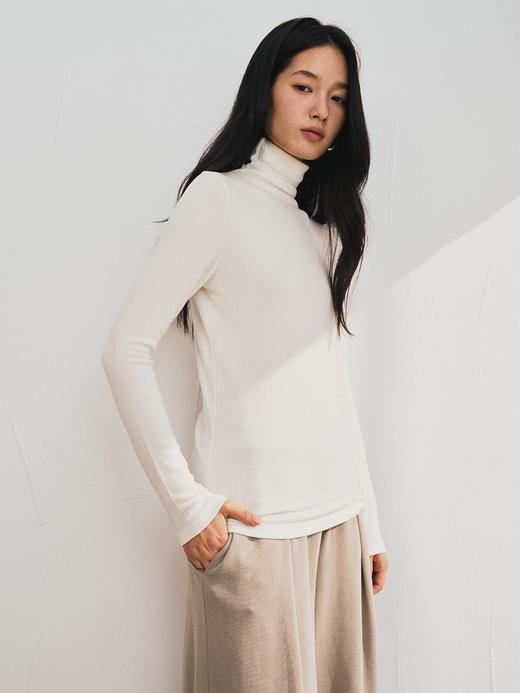 【首发3天  2件减20元！薄绒 天丝醋酸羊毛打底衫】圆领/高领 软乎乎的暖 会呼吸的保暖T恤  秋冬上衣高级感洋气百搭  女装 商品图12