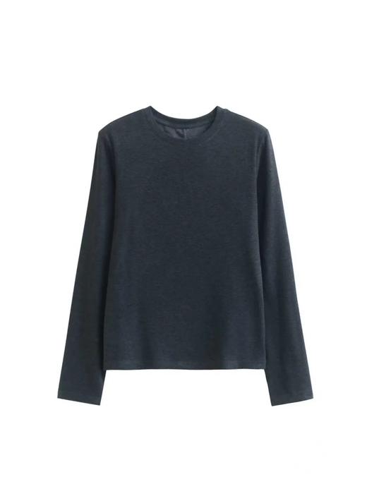 D121823云感"桑蚕丝山羊绒圆领百搭长袖云朵T恤 商品图3