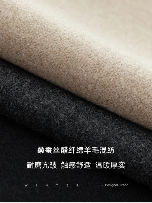 通勤大气毛呢阔腿加绒羊毛九分裤 商品图12