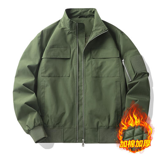 秋冬季户外休闲外套男士多口袋日常休闲加棉加厚飞行员夹克衫 商品图7