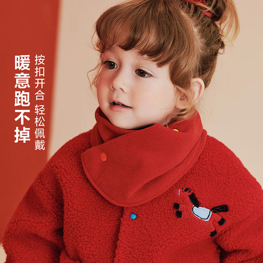 迷你巴拉儿童围脖男女童宝宝保暖毛绒围巾亲肤柔软秋冬新款 商品图1