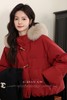 鹿向南「新年战袍」红色短款羽绒服女2025年冬真毛领90白鸭绒外套 商品缩略图5