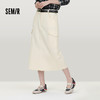 森马半身裙女春季磨毛纯色开叉直筒裙小个子简约休闲风潮酷工装裙 商品缩略图1