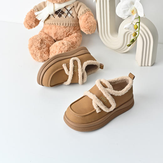 经典鲨2025年冬季专柜新品加绒加厚平底魔术贴雪地靴棉鞋女KW323-558061 商品图3