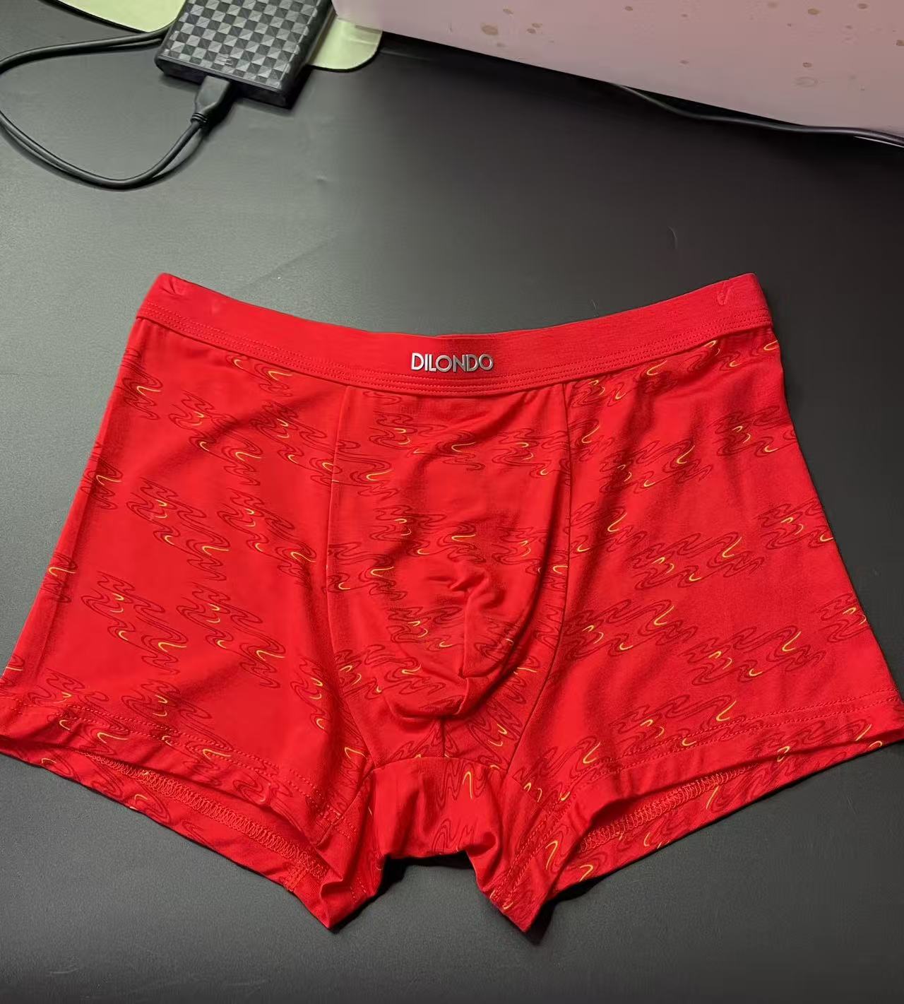 （39元3条）只有L码男士大红色内裤莫代尔棉舒适透气22908757-22908758