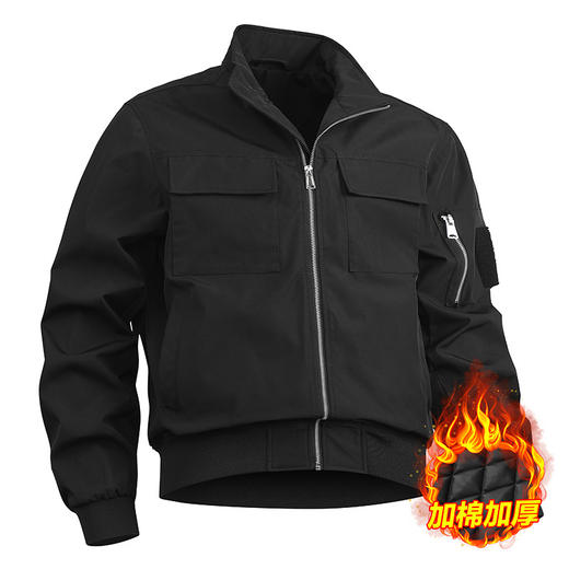 秋冬季户外休闲外套男士多口袋日常休闲加棉加厚飞行员夹克衫 商品图3