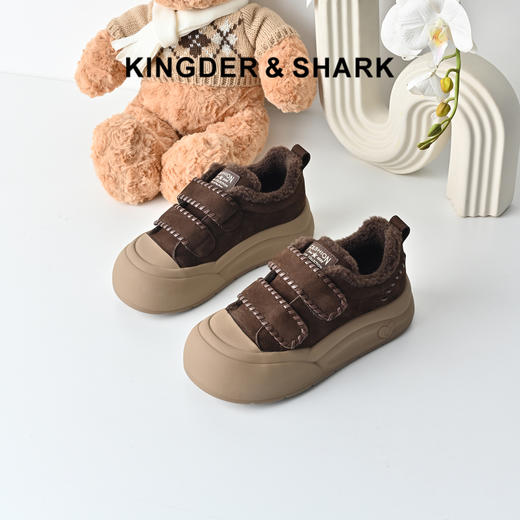 经典鲨2025年冬季专柜新品圆头羊羔绒厚底保暖棉鞋雪地靴女KW316-558101 商品图0