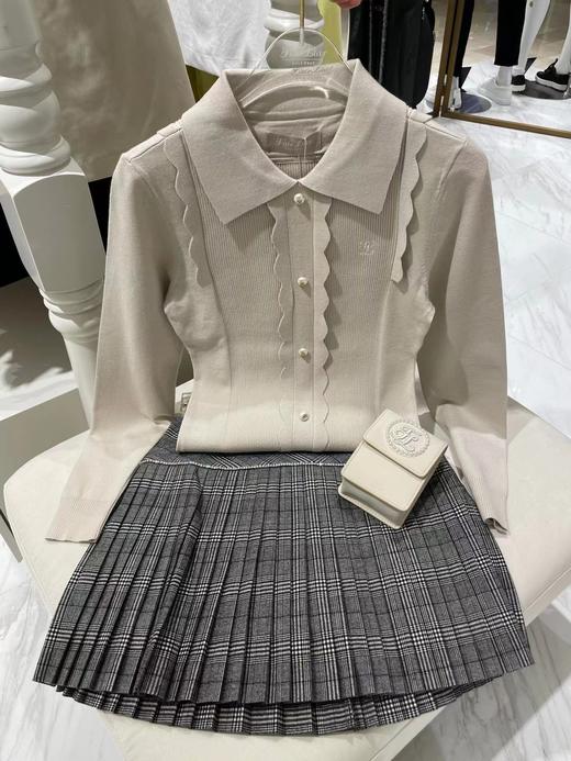 FL家珍珠扣花边针织衫，两个颜色都很显白显气质！W121925 商品图3
