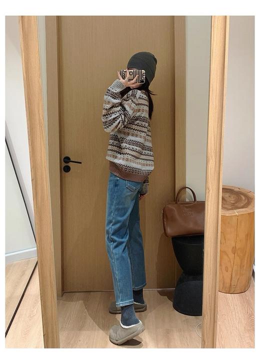 二店y 【68918】 加绒加厚弹力法棍裤显瘦九分牛仔烟管裤 商品图4