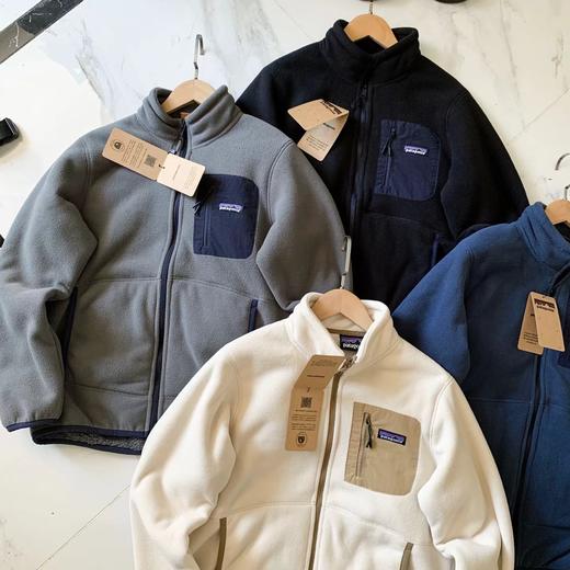 D121835Retro Pile抓绒羊羔绒男士保暖开衫立领拉链外套夹克 商品图4